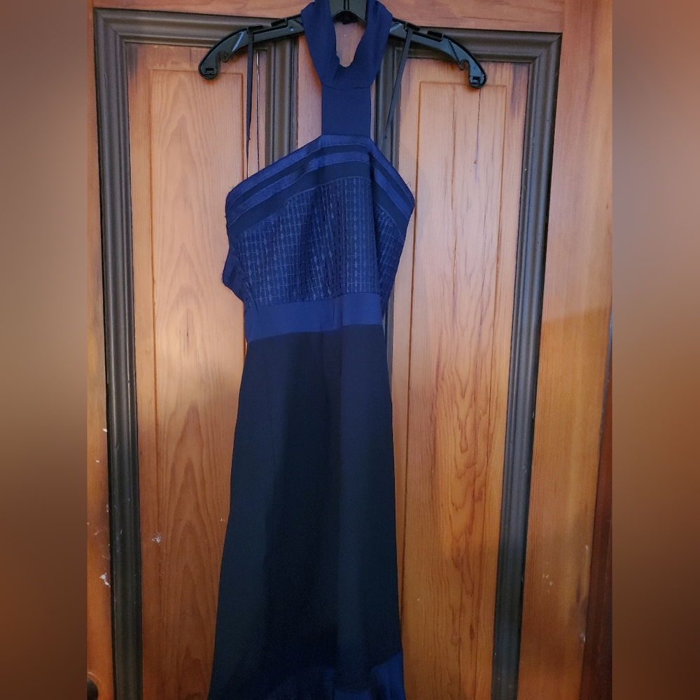 Sz XS NWT $690 Assali halter ruffled skirt gown